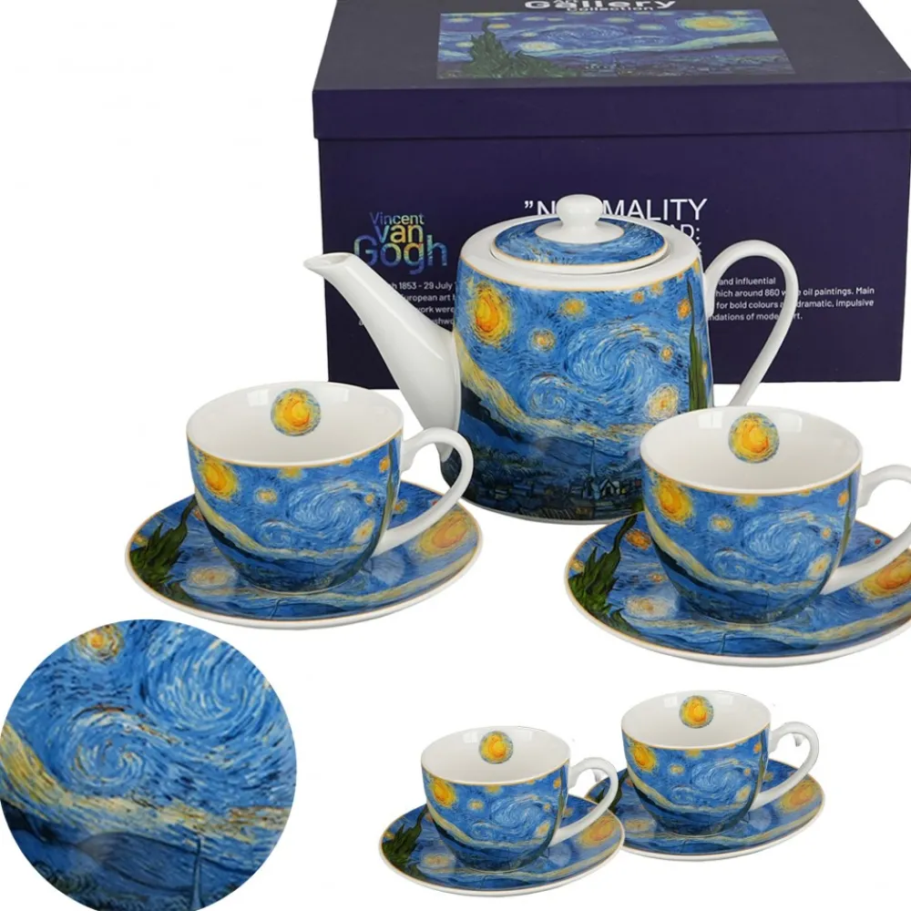 Zestaw dzbanek z filiżankami STARRY NIGHT Van Gogh * Duo New