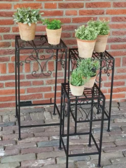 Zestaw 3 żeliwnych stolików na rośliny * Esschert Design Clearance