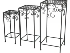 Zestaw 3 żeliwnych stolików na rośliny * Esschert Design Clearance