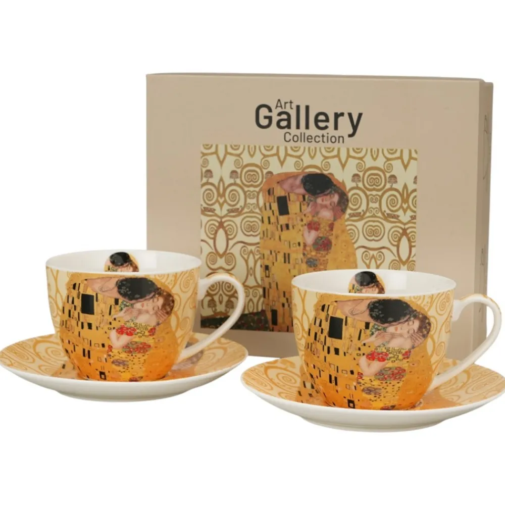 Zestaw 2 filiżanek Ecru Klimt THE KISS 250 ml * Duo Outlet