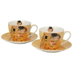 Zestaw 2 filiżanek Ecru Klimt THE KISS 250 ml * Duo Outlet