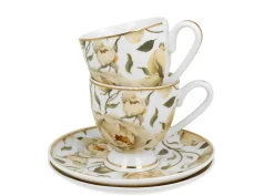 Zestaw 2 filiżanek espresso English Roses White 90 ml * Duo Outlet