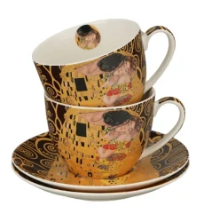 Zestaw 2 filiżanek Klimt THE KISS Brown 250 ml * Duo Outlet