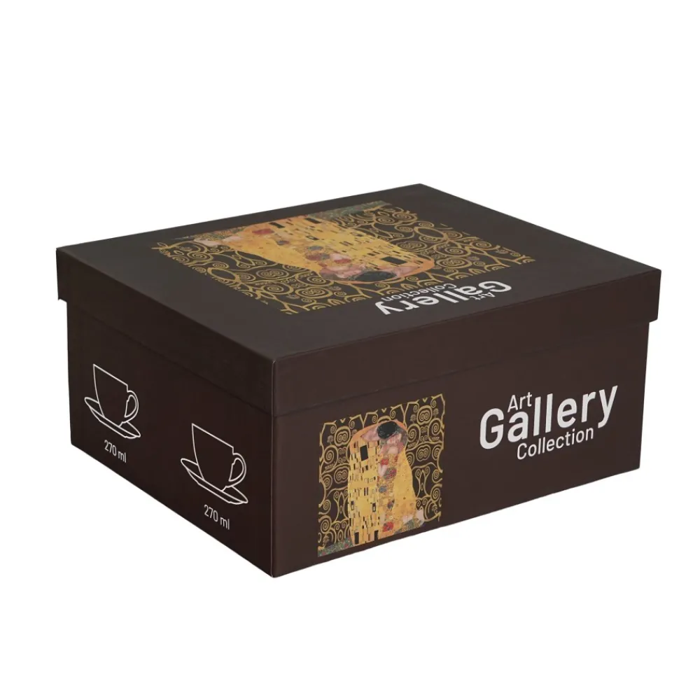 Zestaw 2 filiżanek Klimt THE KISS Brown 250 ml * Duo Outlet