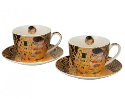 Zestaw 2 filiżanek Klimt THE KISS Brown 250 ml * Duo Outlet