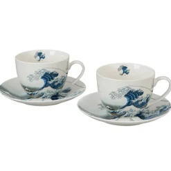 Zestaw 2 filiżanek ze spodkami Hokusai The Great Wave 270 ml * Duo Discount