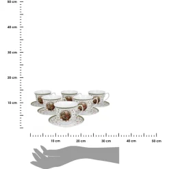 Zestaw filiżanek ze spodkami KWIATY POLNE 6 sztuk 250 ml * Duo Hot