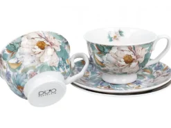 Zestaw 2 filiżanek ze spodkami PEONY WHITE 2x250 ml * Duo Online