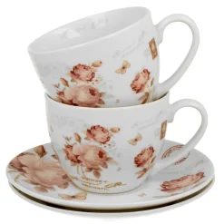 Zestaw filiżanek ze spodkami SECESJA 2 sztuki 270 ml * Duo Sale