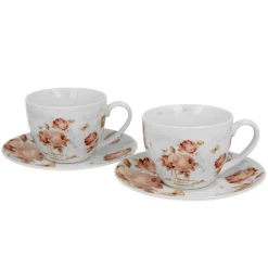 Zestaw filiżanek ze spodkami SECESJA 2 sztuki 270 ml * Duo Sale