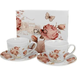 Zestaw filiżanek ze spodkami SECESJA 2 sztuki 270 ml * Duo Sale