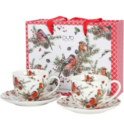 Zestaw filiżanek ze spodkami 2 sztuki CHRISTMAS BIRDS 1 250 ml * Duo Online