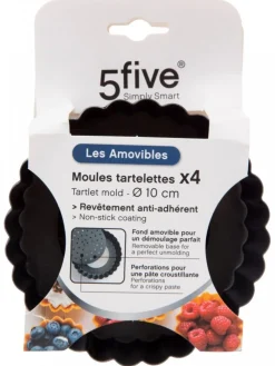Zestaw 4 foremek do tartaletek z wyjmowanym dnem 10 cm * 5five Simply Smart New