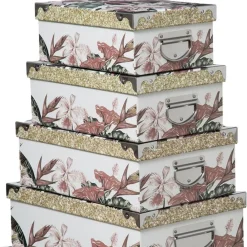 Zestaw 6 kartonowych pudełek Lady Jungle białe * 5five Simply Smart Discount