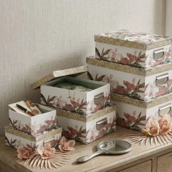 Zestaw 6 kartonowych pudełek Lady Jungle białe * 5five Simply Smart Discount
