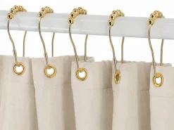 Zestaw kółek z rolkami do zasłony prysznicowej 12 szt złote * TENDANCE Discount