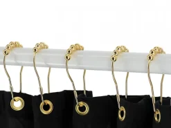 Zestaw kółek z rolkami do zasłony prysznicowej 12 szt złote * TENDANCE Discount