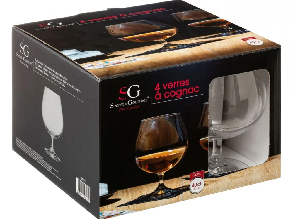 Zestaw 4 kieliszków do koniaku 400 ml * Secret de Gourmet Clearance