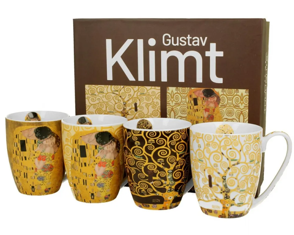 Zestaw 4 kubków Gustav Klimt 350 ml Opakowanie prezentowe * Duo Best