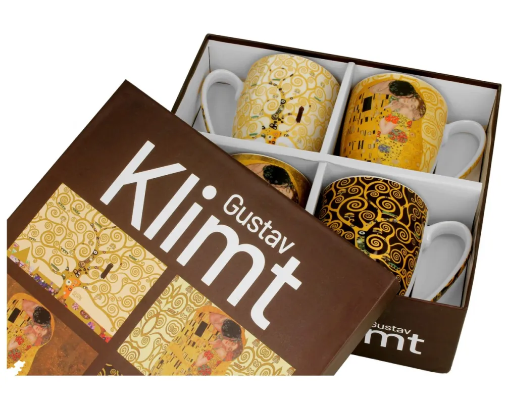 Zestaw 4 kubków Gustav Klimt 350 ml Opakowanie prezentowe * Duo Best