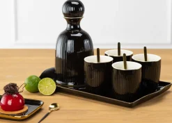 Zestaw 4 kubków z łyżeczkami Kendi Black * HowHomely Sale