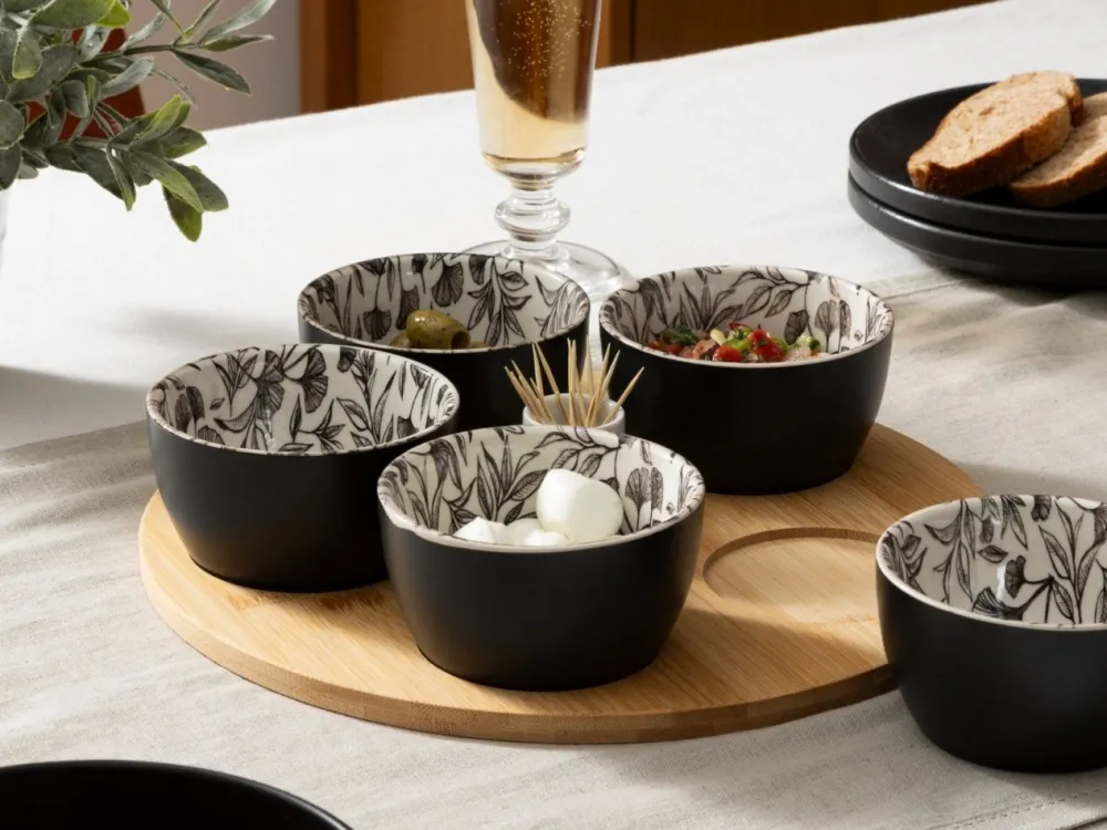 Zestaw 5 miseczek na przekąski White Floral * Secret de Gourmet New