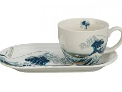 Zestaw śniadaniowy filiżanka ze spodkiem Hokusai The Great Wave * Duo Online