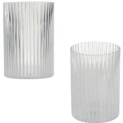 Zestaw 3 nowoczesnych wazonów RIBS transparentny bezbarwny * HowHomely Outlet