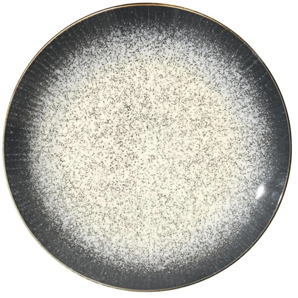 Zestaw obiadowy ceramiczny 12 el. AURA szary * Online