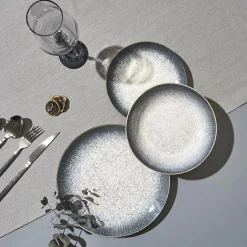 Zestaw obiadowy ceramiczny 12 el. AURA szary * Online