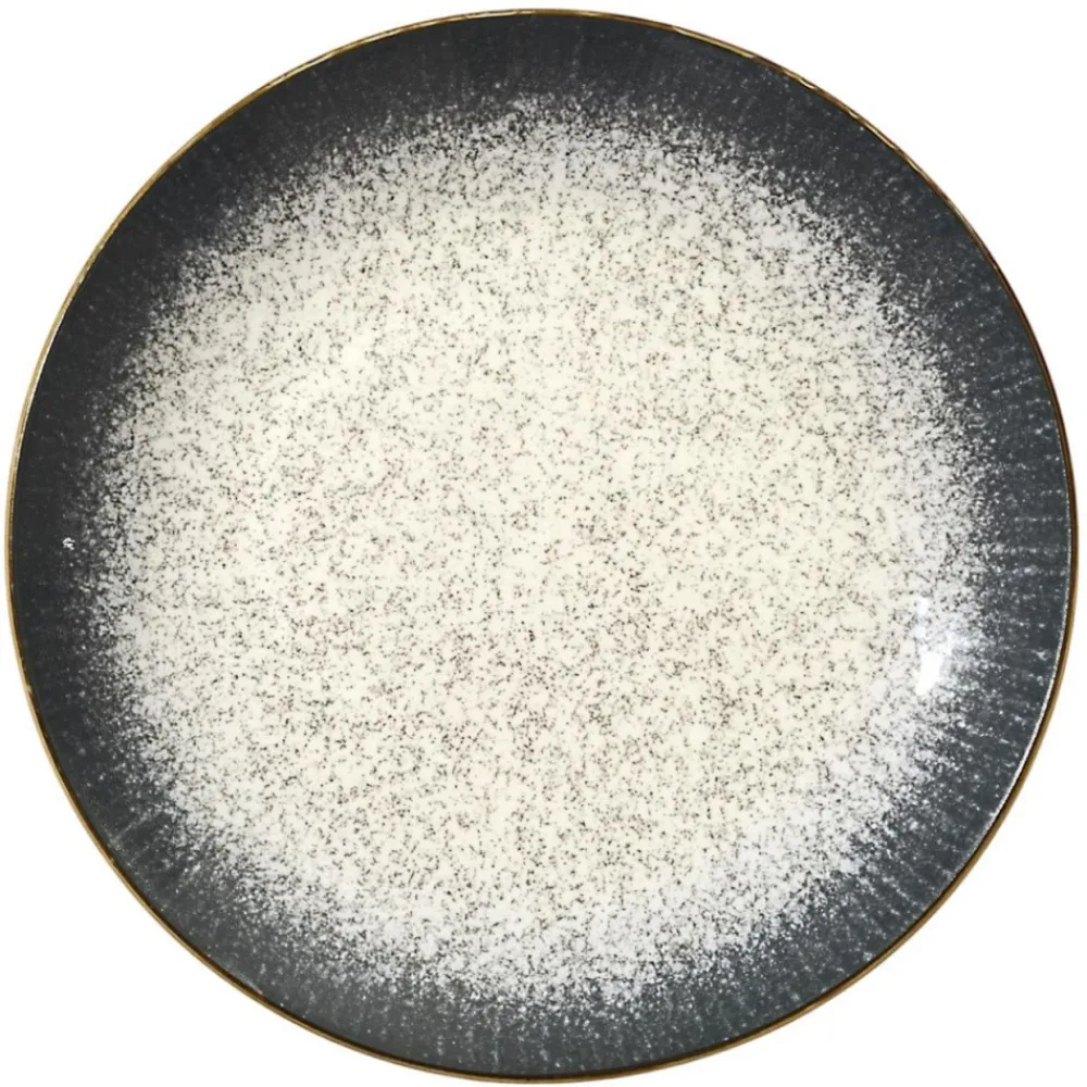 Zestaw obiadowy ceramiczny 12 el. AURA szary * Online