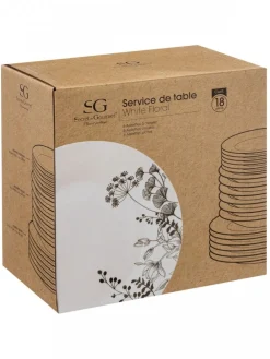 Zestaw obiadowy dla 6 osób White Floral * Secret de Gourmet Hot