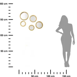 Zestaw 5 okrągłych luster LARA złote * HowHomely Clearance