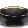 Zestaw ośmiu talerzy LISSA BLACK GOLD * HowHomely Discount