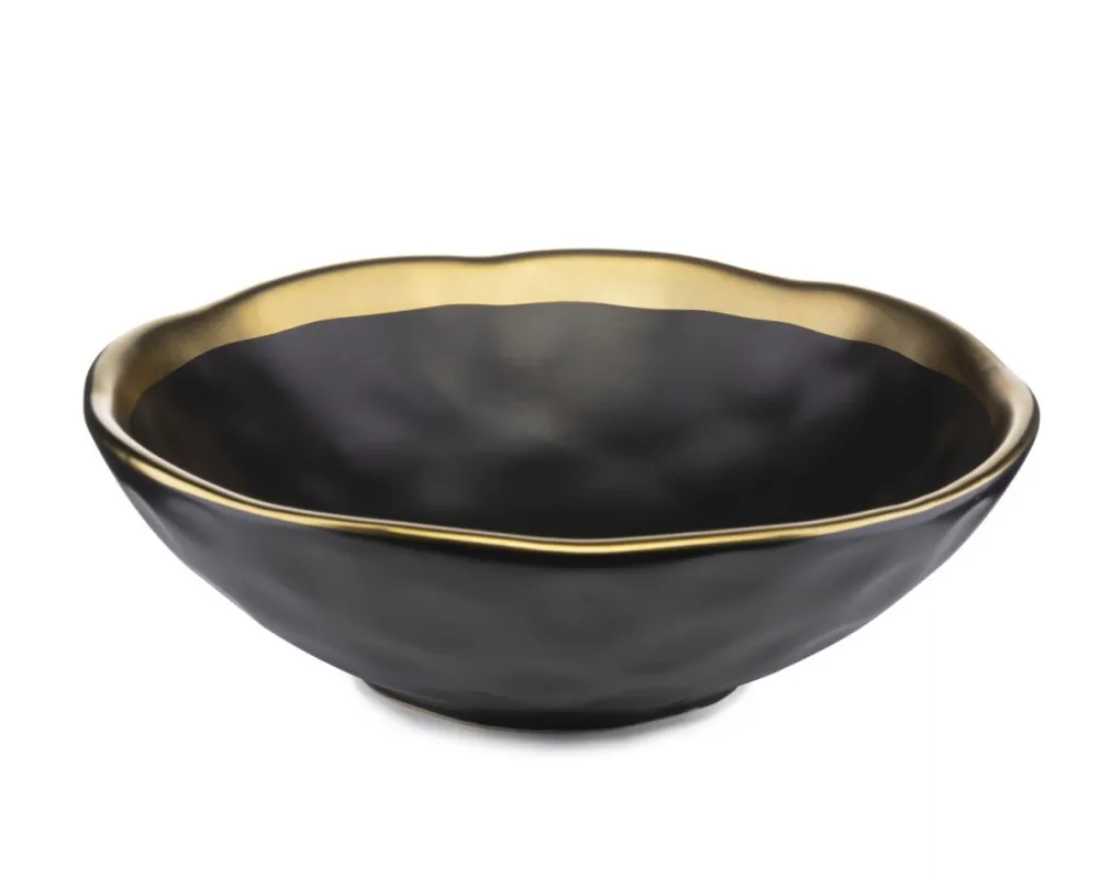 Zestaw ośmiu talerzy LISSA BLACK GOLD * HowHomely Discount