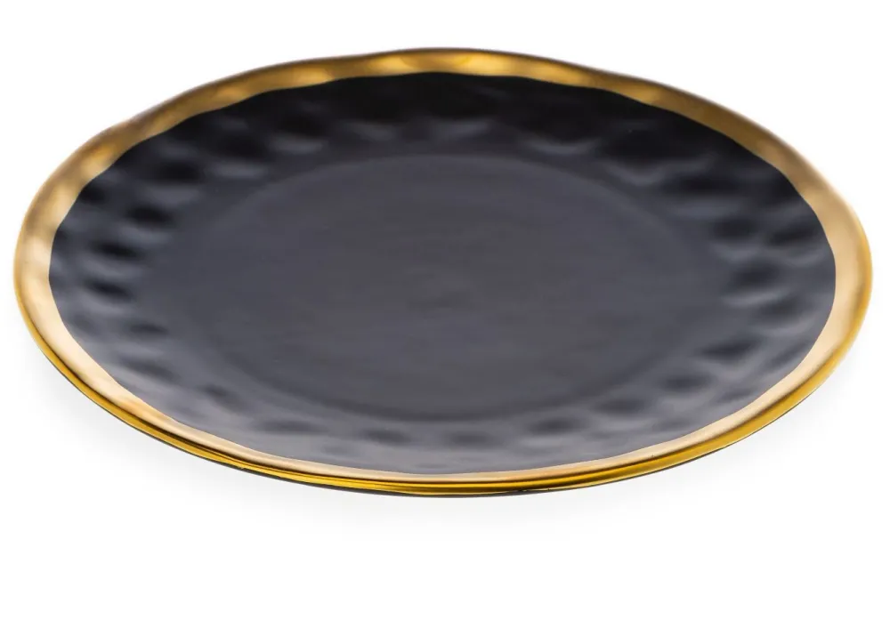 Zestaw ośmiu talerzy LISSA BLACK GOLD * HowHomely Discount