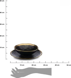 Zestaw ośmiu talerzy LISSA BLACK GOLD * HowHomely Discount