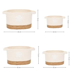 Zestaw 4 owalnych koszy FLOWER * TENDANCE New