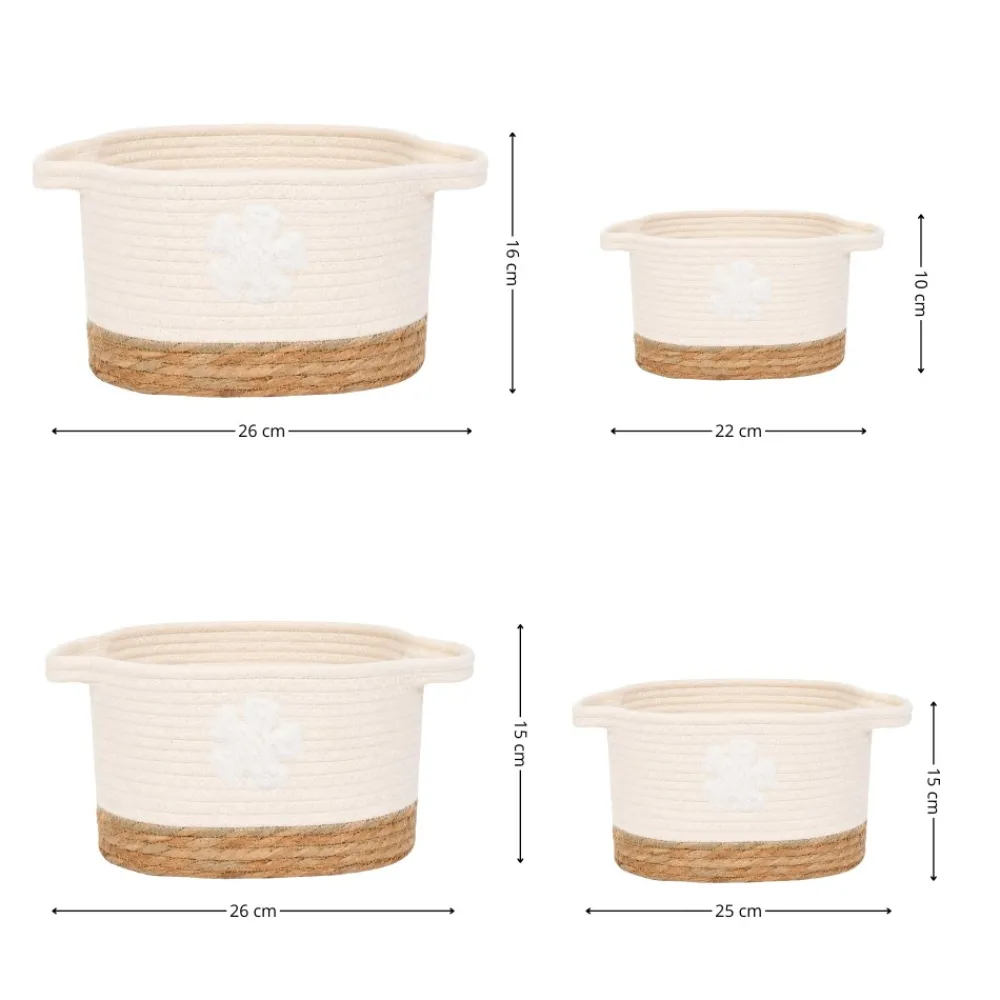 Zestaw 4 owalnych koszy FLOWER * TENDANCE New