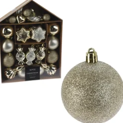 Zestaw ozdób choinkowych w kolorze szampańskim 32 szt * H&S Decoration Online