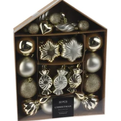 Zestaw ozdób choinkowych w kolorze szampańskim 32 szt * H&S Decoration Online