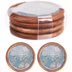 Zestaw podkładek z niebieskim nadrukiem 4 szt. - wzór 1 * Excellent Houseware Discount
