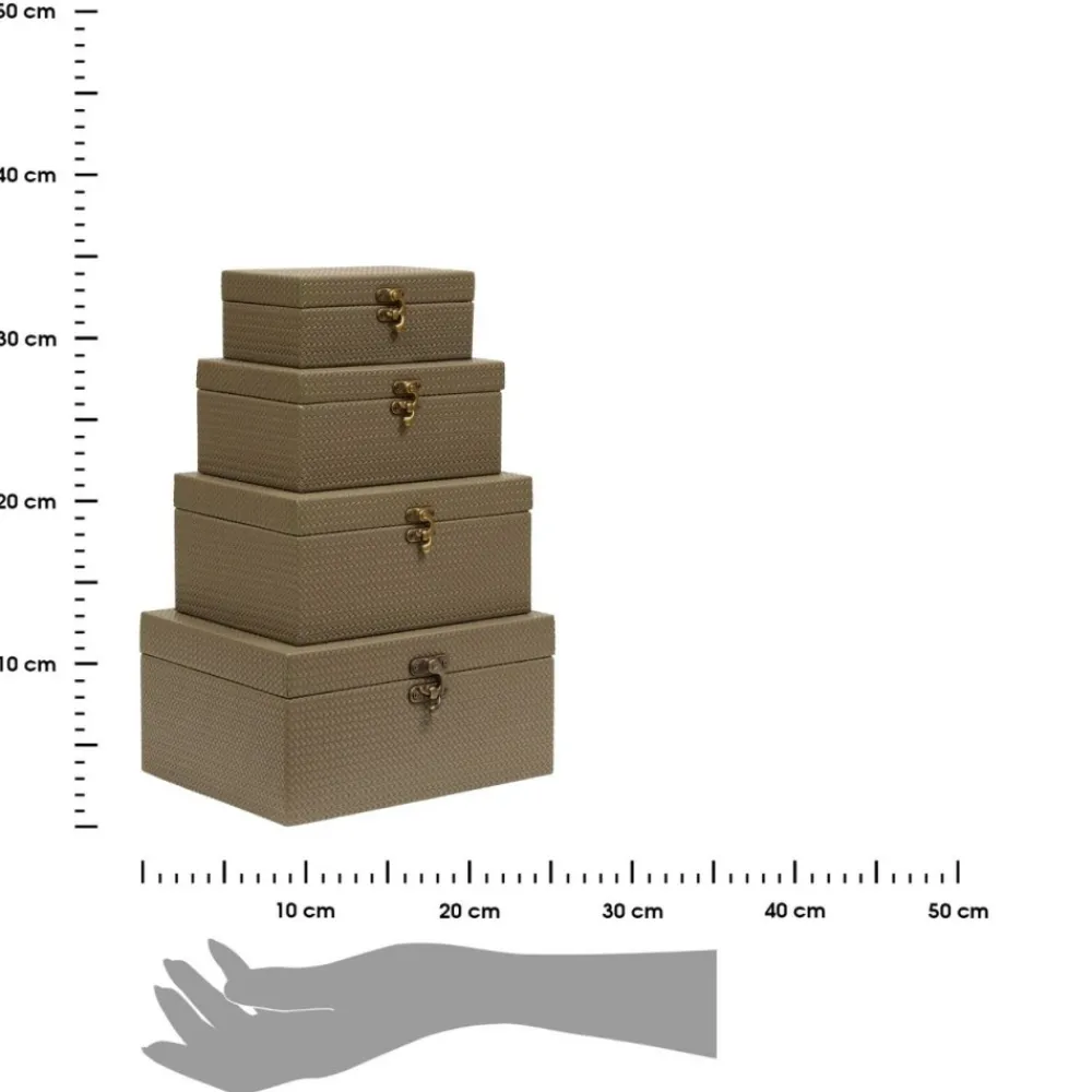 Zestaw 4 pudełek Bonie khaki * Atmosphera Outlet