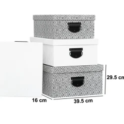 Zestaw 4 pudełek z wytłaczanym wzorem * 5five Simply Smart Sale