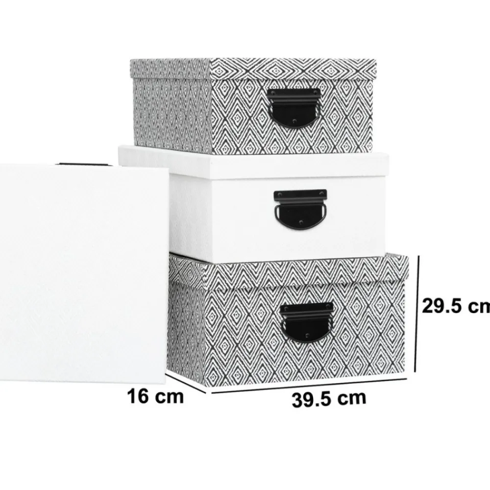 Zestaw 4 pudełek z wytłaczanym wzorem * 5five Simply Smart Sale
