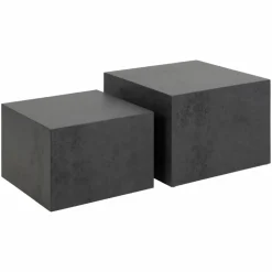Zestaw 2 stolików kawowych Dice grafitowy * Actona Discount