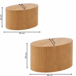 Zestaw 2 stolików kawowych Mice imitacja dębu * Actona Outlet