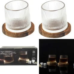 Zestaw 2 szklanek do whisky DUO akacja * HowHomely Sale
