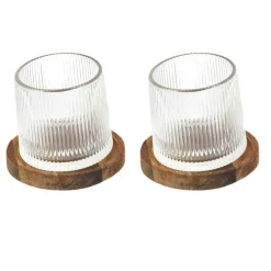 Zestaw 2 szklanek do whisky DUO akacja * HowHomely Sale