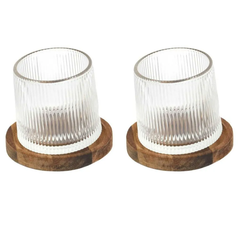Zestaw 2 szklanek do whisky DUO akacja * HowHomely Sale